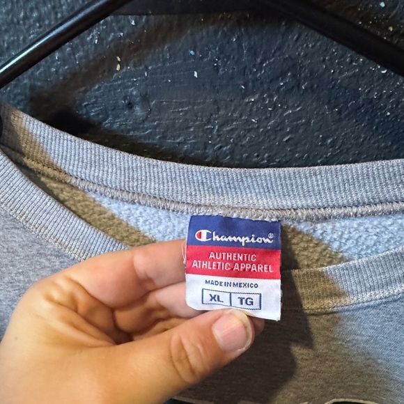 Champion Gray Oregon Ducks Men's Crewneck Sweater - Picture 3 of 4